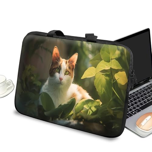 Universal Laptop Case Sleeve 10 inch with Handle and Zipper, Kids Tablet Carrying Case Messenger Bag Portable Tote Bag for 7-10 inch iPad/Notebook/eBook/Readers, Cat - color: Cat, size: 10 inch