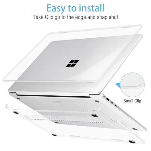 Mektron Clear Case for 13.8" Microsoft Surface Laptop 8 2026 Fits Surface Laptop 13.8 Inch 7 2024 Cover (Model: 2036),Keyboard Cover +Screen Protector +Dust Plugs, Crystal Clear - color: Crystal Clear