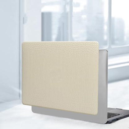 Funut for Crocodile MacBook Air 15 inch Case 2026 2025-2023 Release M4 A3241 M3 A3114 M2 A2941, Elegant Luxury Crocodile Leather Plastic Hard Shell Case & Keyboard Cover,Pudding - color: Pudding