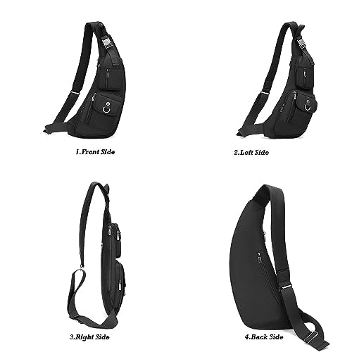 NICGID Sling Bag Chest Shoulder Backpack Crossbody Bags Casual Daypack for Men Women (Black-014) - color: Black-014