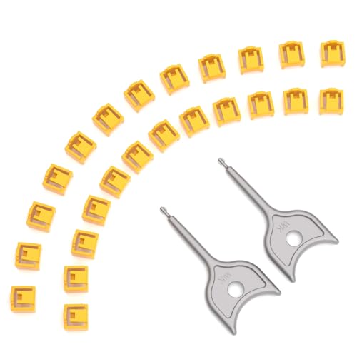24-Pack RJ45 Port Locks with 2 Keys, Security Network Port Lock & Dust Cover,Female RJ45 Connector Blocker Cap Protector for Computers,Servers, Routers & More (Yellow) - color: Yellow, size: 24+2