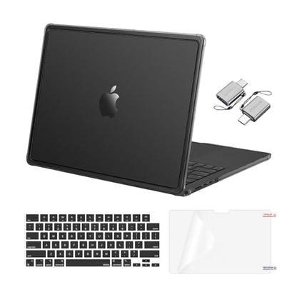 MOSISO Compatible with MacBook Pro 14 inch Case M5 M4 M3 M2 M1 2026-2021 | 4 in 1 Kit Matte Reinforced Corners Hard Shell, A3427 A3426 A3434 A3112 A3185 A3401 A2918 A2992 A2779 A2442, Space Black