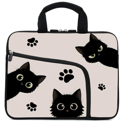 15Inch Laptop Sleeve Carrying Bag with Handle， Front Pocket for Placing Power Adapter and Mouse for men women - color: Cat-3