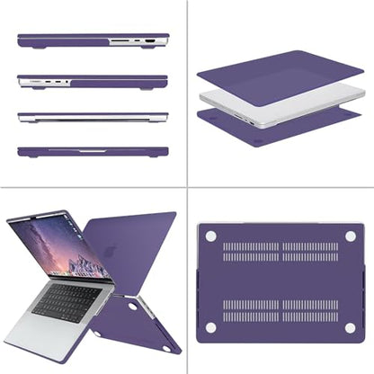 MOSISO Compatible with MacBook Pro 16 inch Case M5 M4 M3 M2 M1 2026-2021 | A3429 A3428 A3403 A3186 A2991 A2780 A2485, Protective Hard Shell Case&Keyboard Cover&Screen Film&Pouch, Imperial Purple - color: Imperial Purple