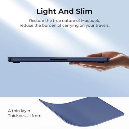 BlueSwan Flexible Case for MacBook Air 13 inch, M5 M4 M3 M2 2026-2022 | Anti-Scratch Protective Laptop Cover with Grippy Matte Texture, Seamless Fit and Lightweiht, Frosted Midnight - color: Frosted Midnight, size: Air 13.6-inch (2026-2022)