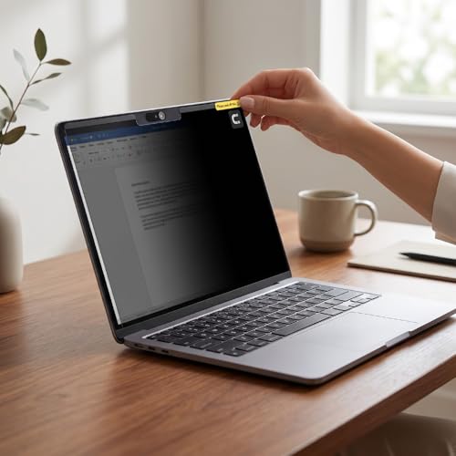 13.3 Inch Laptop Privacy Screen Protector, Magnetic PET Filter with 60 Viewing Angle and Anti Glare AR Coating, for 16 9 Laptop Screen Privacy Protection
