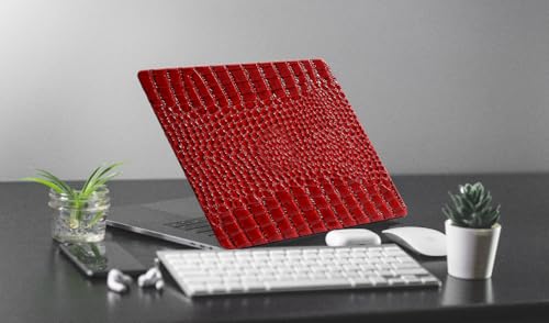 Compatible for MacBook Pro 14 Inch Case 2026 M5, 2021-2025 M4 M3 M2 M1 A3427 A3426 A3434 A3112 A3185 A3401 A2918 A2992 A2779 A2442, Crocodile Skin PU Leather Hardshell & Keyboard Cover,Burgundy - color: # Shiny Burgundy Crocodile