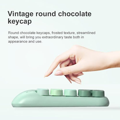 Lomiluskr Cute Wireless Number Keypad with 2.4G USB Receiver, 18 Colorful Round Keys Numpad, Portable Financial Accounting Numeric Keyboard, Suitable for PC, Laptop (Green Gradient) - color: Green Gradient