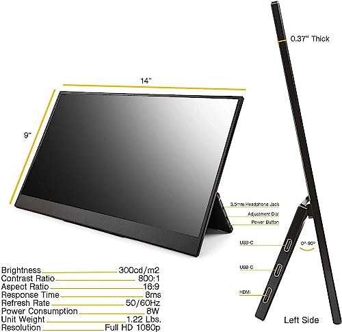 SideTrak Solo Pro 15.8" Portable Monitor for Laptop | FHD 1080P LED IPS Dual Display w/Anti-Glare Screen, USB & Mini HDMI, Laptop Monitor Extender for Mac, PC, Chrome, HDR & Speakers - style: Non-Touchscreen