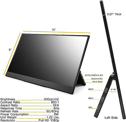 SideTrak Solo Pro 15.8" Portable Monitor for Laptop | FHD 1080P LED IPS Dual Display w/Anti-Glare Screen, USB & Mini HDMI, Laptop Monitor Extender for Mac, PC, Chrome, HDR & Speakers - style: Non-Touchscreen