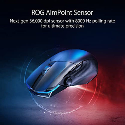 ASUS ROG Chakram X Origin Wireless Gaming Mouse – MMO/MOBA Design, Detachable Joystick, 11 Programmable Buttons Right-Handed, 123g, Tri-Mode Connectivity, 36K DPI, up to 150Hr Battery, PC/Mac Support - style: Chakram X