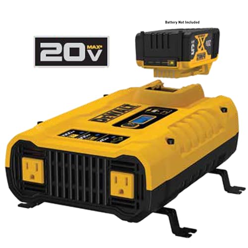 DEWALT DXAEPIP3W 1000 Watt Inverter Works with DeWalt 20V XR 5 AH Battery | 3 Ways to Connect -Cables, Battery, DC Plug, Dual AC Outlets, USB-A & 1 USB-C 30W - size: 1000 Watt