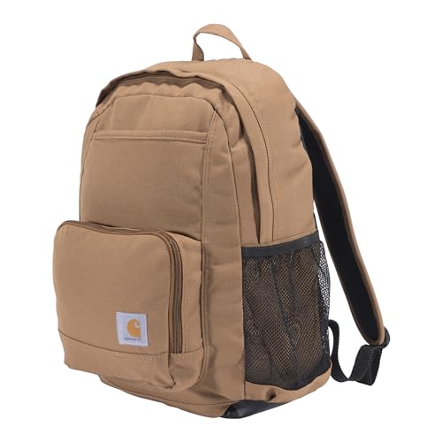 Carhartt 23L Single-Compartment Backpack, Durable Pack with Laptop Sleeve and Duravax Abrasion Resistant Base, Carhartt Brown - color: Carhartt Brown