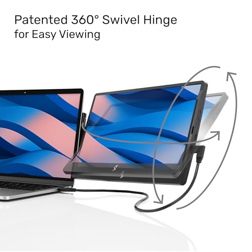SideTrak Swivel 12.5" Portable Monitor for Laptop, Patented Swivel Hinge, Laptop Screen Extender | FHD Dual Screen w/Kickstand, USB or HDMI, Mac, PC, Chromebook Compatible (Single Monitor) - style: 12.5" Single Monitor