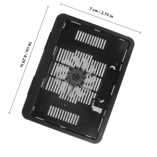UKCOCO Silent Laptop Cooling Pad with USB Fans, Black Plastic Laptop Riser Holder for Desk, Computer Accessory Suitable for Gaming and Office Use