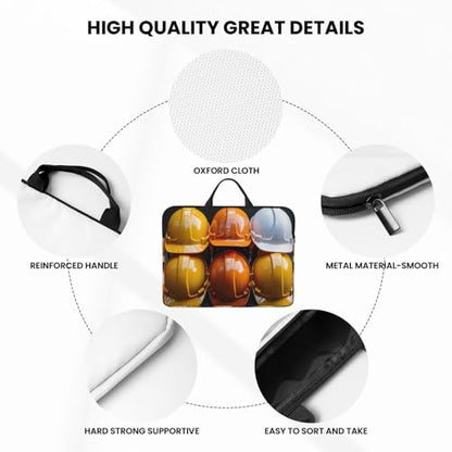 14 Inch Laptop Sleeve Case Waterproof Travel Laptop Bag Handbag Shockproof Protective Computer Cover Construction Helmets Carrying Bag Briefcase with Handle for 13-14 Inch Notebook