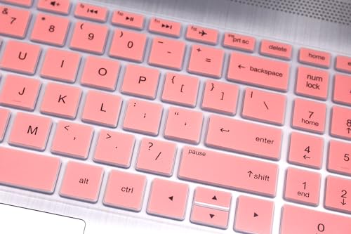 Keyboard Skin Compatible for 15.6" HP Pavilion 15-dy/dw 15-db/da 15-bs/bw 15-ef 15t 15z 15t-dw400 15-dy2024nr dy2021nr 15-dy2073dx 15-dw4047nr dw3021wm 15-db0011dx 15-ef1023dx/HP 17t 17-bs/ca/by (Pink - color: Pink
