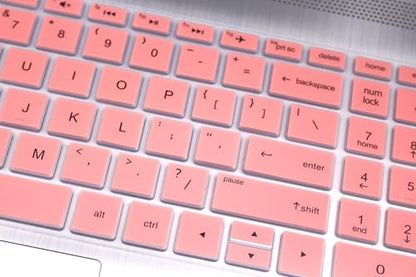 Keyboard Skin Compatible for 15.6" HP Pavilion 15-dy/dw 15-db/da 15-bs/bw 15-ef 15t 15z 15t-dw400 15-dy2024nr dy2021nr 15-dy2073dx 15-dw4047nr dw3021wm 15-db0011dx 15-ef1023dx/HP 17t 17-bs/ca/by (Pink - color: Pink