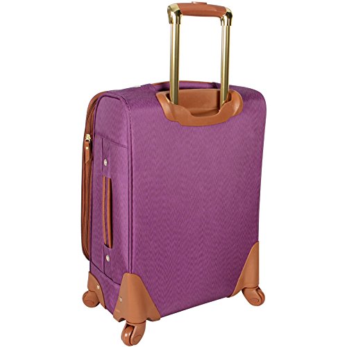 Steve Madden Designer Luggage Collection - Lightweight Softside Expandable Suitcase for Men & Women - Durable 20 Inch Carry On Bag with 4-Rolling Spinner Wheels (Global Purple) - color: Global Purple, size: 20 inches