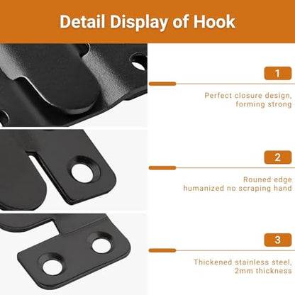 16Pcs Stainless Steel Interlock Hanging Buckle, Flush Concealed Mount Brackets, Z Clip Bracket for Picture Display Art Gallery (S2, Black) - color: Black, size: Small With Screws