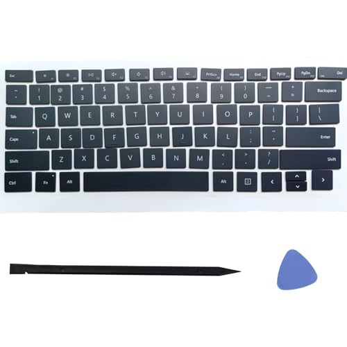 Replacement Keycap Keys Full Set of Key Cap Compatible for Surface Pro 4/5/6/7/7Plus 1724 1796 1807 1866 1960 1961 Keyboard 2015-2021 Year (Black) - color: Black