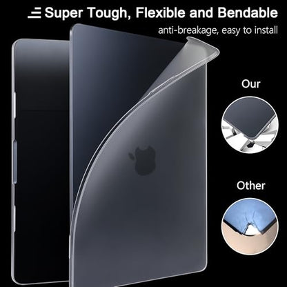 MEEgoodo for MacBook Air M5/M4/M3/M2 13 inch Case 2026-2022, Fit Model A3449/A3240/A3113/A2681, Flexible Case for MacBook Air 13.6 inch with TPU Keyboard Cover & Webcam Cover & OTG Adapter, Clear - color: Clear