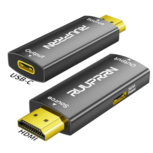 4K@60Hz HDMI to USB C Adapter, Uni-Directional HDMI 2.0 (Source) Male to USB Type-C Female (Display) Converter for Portable Monitor, AR/XR Glasses, Laptop, MacBook Pro/Air, PS4/5, Xbox Series, 1 Pack