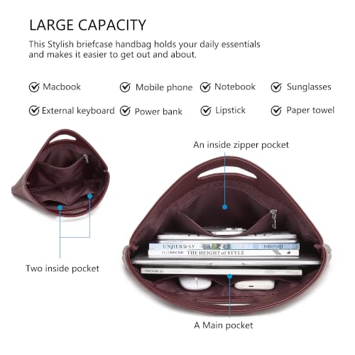 Official Document Computer Bag Stylishly Sleek with Multiple Compartments and Easy to Carry Design - color: Caramel Color/Pu