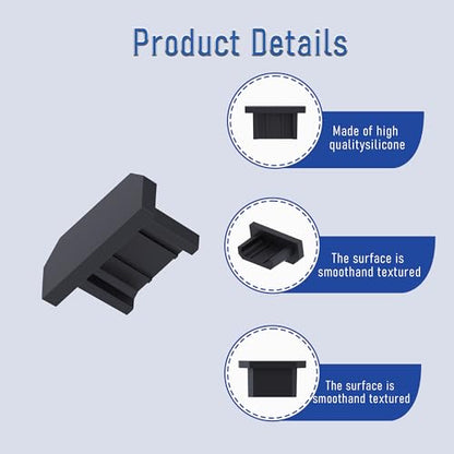 10 PCS Micro USB Port Anti-dust Plugs, Silicone Covers Caps Stoppers, Port Protector for PC Laptop Notebook Computers, Other Devices, 0.26 x 0.09 (LxW) - size: Micro USB/Black/10 PCS