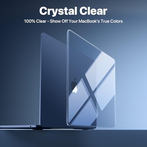 Soonjet for MacBook Air 15 inch Case M5 M4 M3 M2 2026-2023 Laptop Cover | Crystal Clear Midnight Blue, Color Match, Protective Hard Shell, Ultra Thin & Light, Anti Crack, Non Slip, Snap on Plastic - color: Crystal Midnight