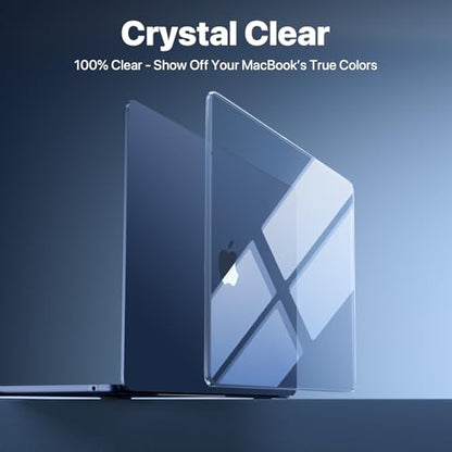 Soonjet for MacBook Air 15 inch Case M5 M4 M3 M2 2026-2023 Laptop Cover | Crystal Clear Midnight Blue, Color Match, Protective Hard Shell, Ultra Thin & Light, Anti Crack, Non Slip, Snap on Plastic - color: Crystal Midnight