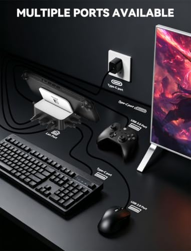 MVIIOE Switch 2 Dock for Nintendo Switch 2/OLED/Original Switch, Upgraded Docking Station with Ethernet, HDMI 2.0 4K 60Hz, 3 USB & PD Fast Charge, YouTube Supported - size: SWITCH 2