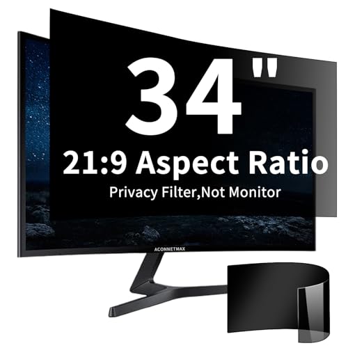 34 Inches Privacy Screen Filter for Curved 21:9 Ultrawide Monitor | Removable | Computer Privacy Shield | Anti Glare | Blue Light Filter | Eye Protection | Anti-Scratch Protector Film - size: 34" Privacy Screen (21:9)