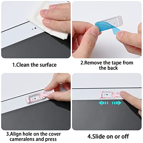 Webcam Cover, 3 Pieces, Laptop Camera Cover, Privacy Shielding Capacity is Twice as Big as The Traditional, Suitable for Computer Mobile Phones, laptops, Tablets and so on (Pink Marble) - color: Pink marble