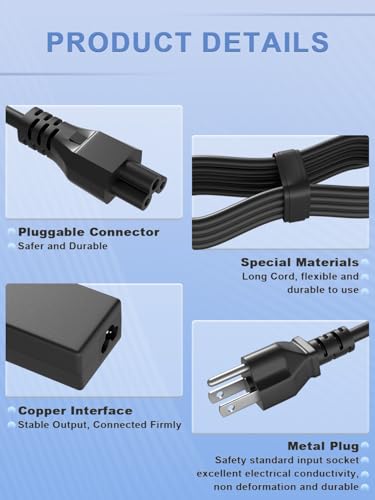 100W-USB C Laptop Charger Compatible with Lenovo Thinkpad HP Dell Asus MacBook Samsung Galaxy Surface Pro 11 10 9 8 7 Universal Chromebook Replacement Power Cord and Other USB-C Devices