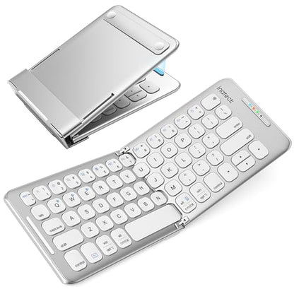 Inateck Foldable Compact Keyboard, Portable Bluetooth Keyboard with 3-Device Connectivity, Compatible with iPadOS/iOS/Android/Windows | Portable Bluetooth Keyboard with 3-Device Connectivity, Compatible with iPadOS/iOS/Android/Windows,QWERTY