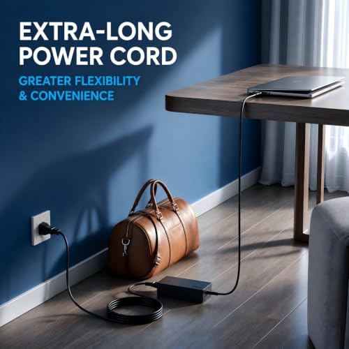 65W USB C Charger Compatible with Lenovo Laptop ThinkPad, IdeaPad, Yoga, ThinkBook, Chromebook, Flex, Slim, USB-C Power Delivery PD Fast Charging AC Adapter, Replacement for ADLX65YLC2A, ADLX65YCC3A