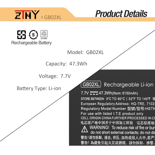 GB02XL GM02XL Laptop Battery Replacement for HP Chromebook X360 11 G1 G2 | G3 G6 G7 G8 EE, 11A G6 G8 EE, 14 G5 14-DB 14-DB0051CL Series HSTNN-DB7X L42550-1C1 L42550-541 L42583-002 L42550-241 47.3Wh - size: 9.96*3.93*0.31 inch GB02XL