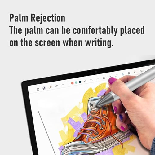 Rechargeable Active Stylus Pen, MPP 2.0 Tilt Sensing Stylus, 4096 Pressure Levels, Fast Charging, Magnetic Attachment Stylus Pen for Drawing Note Taking - color: Silver