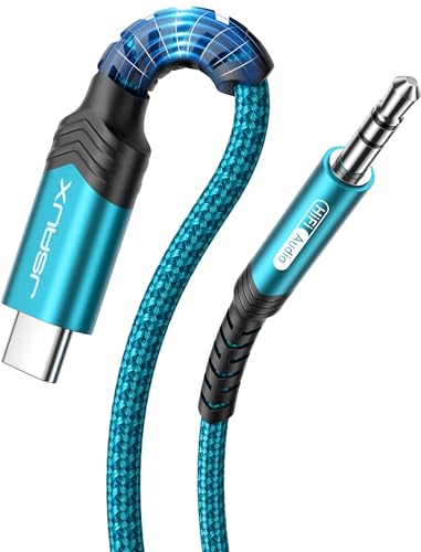JSAUX USB C to 3.5mm Audio Aux Jack Cable [3.3ft], USB Type C to 3.5mm Headphone Stereo Cord Car Compatible with iPhone 16 Pro Max/15 Pro Max, iPad Pro, Samsung Galaxy S24 S23 Ultra, Pixel 9/8-Green - color: Green-standard, size: 3.3ft