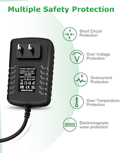 12V Power Supply 2A AC/DC Adapter 12Volt Wall Charger Replacement Power Cord AC 100V-240V to DC 12Volt 2A 1.5A 1A Converter for LED Strip Light Security Camera GPS Webcam Router with 10TIPS