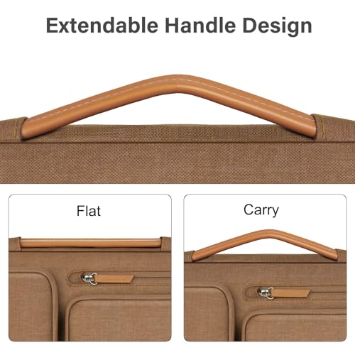 MOSISO 360 Protective Laptop Case 13.3 inch, 13-13.3 inch Laptop Sleeve | Compatible with MacBook Air/Pro 13 / Pro 14,HP Dell Acer ASUS, Side Open Carrying Case with 4 Zipper Pockets, Mocha - color: Mocha, size: 13.3 inch