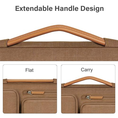 MOSISO 360 Protective Laptop Case 13.3 inch, 13-13.3 inch Laptop Sleeve | Compatible with MacBook Air/Pro 13 / Pro 14,HP Dell Acer ASUS, Side Open Carrying Case with 4 Zipper Pockets, Mocha - color: Mocha, size: 13.3 inch