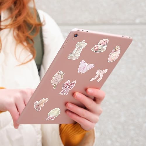 CNhoqc Pink Coquette Aesthetic Stickers - 1000 Pcs Realistic Coquette Aesthetic Sticker Roll Waterproof Vinyl Self Adhesive Laptop Sticker Scrapbook Water Bottle Page Activity Pad Birthday Party Favor - style: Pink Coquette Aesthetic