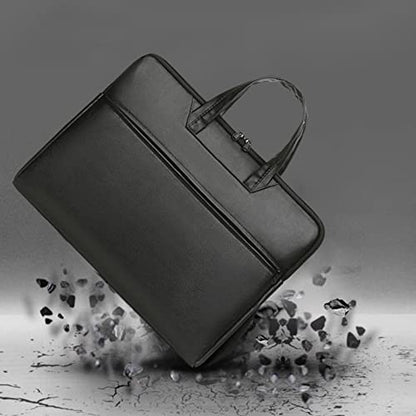 Tote Laptop Bag with Handles Zippers Organize for Notebook Computer Sleeve Handbag Bag Leather Laptop for Men - color: Blue