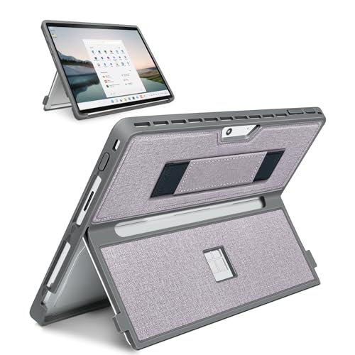 Case for 13" Microsoft Surface Pro 12th 2026/11/10/9/8 | All-in-One Shockproof Bumper Cover, w/ Hand Strap & Kickstand, Fits Type Cover Keyboard, TPU+PU Protective Case,Light Purple - color: Light Purple