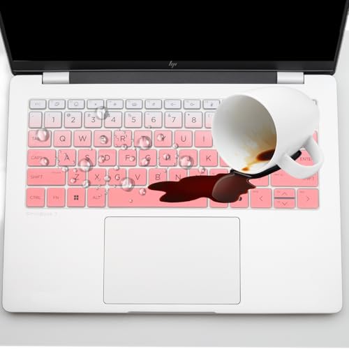 Keyboard Cover for 2026 2025 HP OmniBook 5 14 inch & OmniBook 7 14", OmniBook 5/7 14-fp0057nr 14-he0017nr 14t-hh000 14t-hk000 14z-hm000 14z-hn000 14-kf0712nr 14t-km000 14-fr0017nr 14-fs0000 14t-hg000 - color: Ombrepink