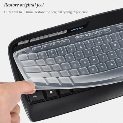 Keyboard Cover Compatible with Logitech MK320 MK330 K330 MK335 Wireless Desktop Keyboard, Logitech MK320-YR002/Y-R0009 Keyboard Protector Skin-Clear - color: Clear, size: MK320/MK330/K330/MK335