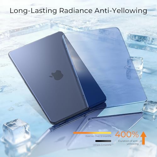 EooCoo Case for MacBook Neo 13 inch 2026, Scratch Resistant, Crystal Indigo | Lightweight, Sturdy, Easy Snap-On, Against Scratches & Everyday Bumps, Model A3404 with A18 Pro Chip - color: Crystal Indigo, size: Neo 13-inch