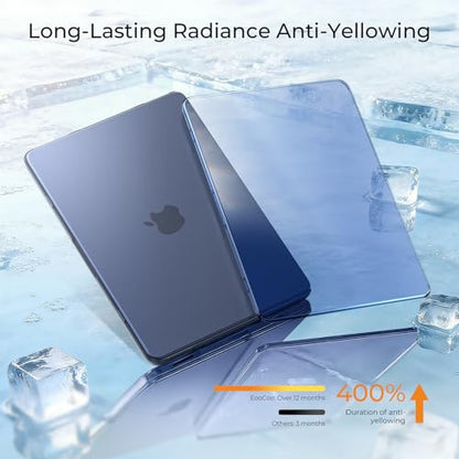 EooCoo Case for MacBook Neo 13 inch 2026, Scratch Resistant, Crystal Indigo | Lightweight, Sturdy, Easy Snap-On, Against Scratches & Everyday Bumps, Model A3404 with A18 Pro Chip - color: Crystal Indigo, size: Neo 13-inch